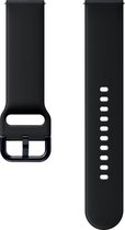 Siliconen Bandje - Zwart - Geschikt voor Samsung Galaxy Active 4 - Galaxy Active 1/2 - Galaxy Watch (42mm) - Gear Sport - Bandbreedte 20mm - Maat M/L