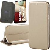 Hoesje geschikt voor Samsung Galaxy A12 - Book Case Leer ThinShield Goud