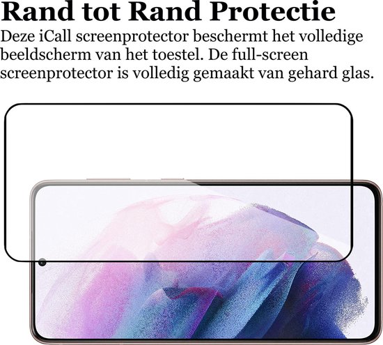 Screenprotector geschikt voor Samsung S21 - Glas Full Screen - iCall