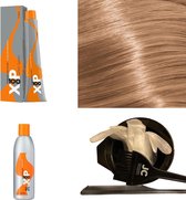 XP100 haarverf pakket kleur 12.1  Speciaal blond & As (1x 100ML) met 9% waterstof ( 1x 250ML) incl verfbakje, kwast, maatbeker, puntkam en handschoenen