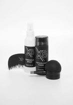 Haargroei vezels X5solutions Hair Building Fibers Kit - 27,5 gram - Voordeel Kit - Keratine - Haarpoeder - Haarvolume - Zwart
