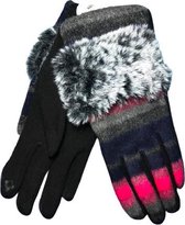 Winter dames handschoenen SO FOXY van BellaBelga - pink-grijs