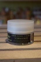 24H Crème Homme met olijfolie, jojoba en bijenwas - Moulin des Senteurs - voor de mannen