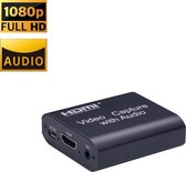 A&K HDMI Video Capture + Livestream PRO| +  Audio Input | + HDMI OUT | HDMI naar USB | Record | Streamen van Gamen | Video Bellen en Live Casts | Geschikt voor Youtube Facebook Twitch
