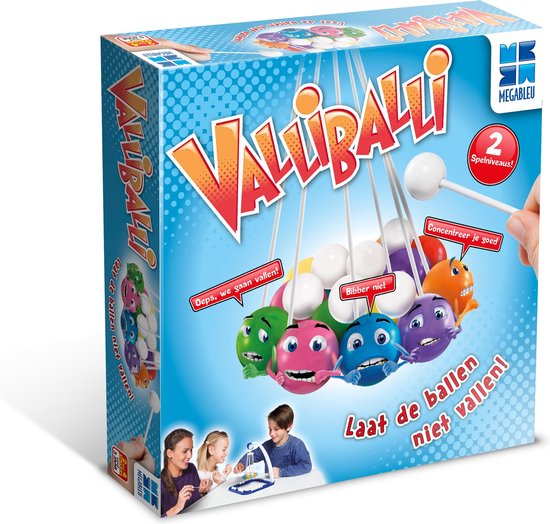 Gezelschapsspel: ValliBalli - Gezelschapspel - Spelletjes voor kinderen - Laat de ballen niet vallen!, uitgegeven door Megableu