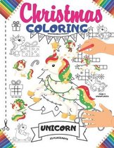 Christmas Coloring Placemats: 25 Xmas Unicorn Coloring Book Placemats for Kids - This Christmas Unicorn Coloring Activity Book Includes