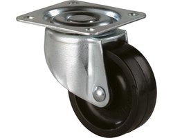 Zwenkwiel 30Mm Kunststof Zwart