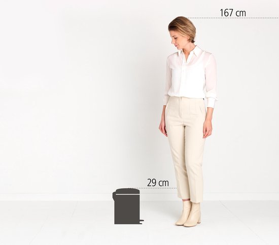 Brabantia NewIcon poubelle à pédale 5 litres avec seau intérieur synthétique - Matt Black