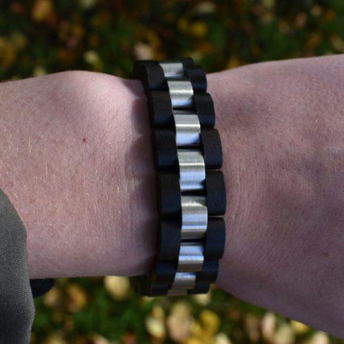 Houten armband Tabaca houten armband heren armband zwart hout