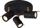 Lucide GRONY Plafondspot - LED Dim to warm - GU10 - 3x5W 2200K/3000K - Zwart