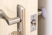 Zelfklevende deurbeschermers - 2 Stuks - Wit - Ribbel - Deurbescherming - Deurstoppers - Muurbeschermer - Muurbescherming - Deurstoppers - Siliconen deurstoppers - Deurklink buffers - Zelfklevend - Deurklink - Stootrubber deur - Deurkruk buffers