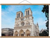 Schoolplaat – Notre-Dame in Parijs - 90x60cm Foto op Textielposter (Wanddecoratie op Schoolplaat)