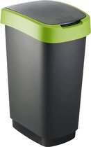 Rotho Twist vuilnisemmer, kunststof (PP), zwart / antraciet, 50 liter (40,1 x 29,8 x 60,2 cm), 50 l