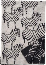 Klippan - Zebra - Woondeken - Plaid - Woonplaid - Zebra - Grijs - Antraciet - 130cmx180cm