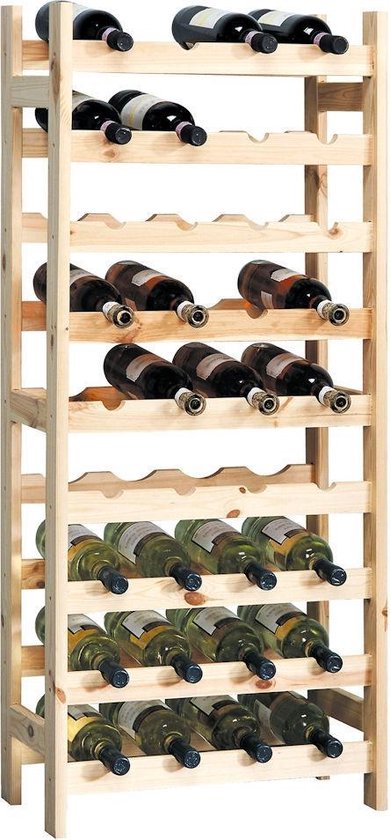 Casier à vin XL - Groot casier à vin pour 36 bouteilles de Vin - Bois de  pin FSC® -... | bol.com