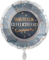 Everloon - Folieballon - Hartelijk Gefeliciteerd – Topper! - 43cm