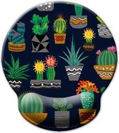Muismatten | Muismat Cactussen | 25x23 cm. | Ergonomisch met Polssteun