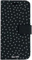 Casetastic Saffiano Wallet Case Apple iPhone 12 Mini Black - Green Hearts Transparant