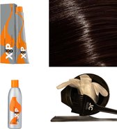 XP100 haarverf pakket kleur 6.13  Donkerblond & As & Goud (1x 100ML) met 6% waterstof ( 1x 250ML) incl verfbakje, kwast, maatbeker, puntkam en handschoenen