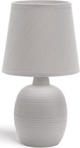 LED Tafellamp - Tafelverlichting - Aigi Bomun - E14 Fitting - Rond - Mat Grijs - Keramiek - BSE