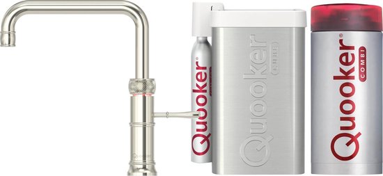 Quooker Classic Fusion Square - Pro-3 - Cube - Nikkel Glans