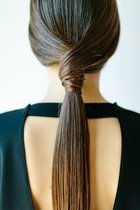 Ponytail Wrap Around Paardenstaart 55cm net echt haar 140gram 55cm kleur bruin balayage