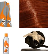 XP100 haarverf pakket kleur 7.44  Middenblond & Koper intensief (1x 100ML) met 6% waterstof ( 1x 250ML) incl verfbakje, kwast, maatbeker, puntkam en handschoenen