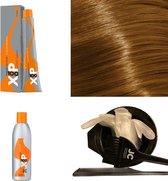 XP100 haarverf pakket kleur 8.03  Lichtblond & Natuur & Goud (1x 100ML) met 9% waterstof ( 1x 250ML) incl verfbakje, kwast, maatbeker, puntkam en handschoenen