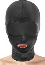 Fetish Tentation - Bondage Masker - Verstevigde Blinddoek - Vrije Mond - Zwart