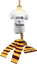 Harry Potter, Rompertje, Baby, Babyspullen, Uniseks, Wizard in training, Zweinstein, Tovenaars, 3-delig, Tovenaarshoed, One-Size, FIFO Romper