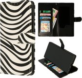 HB Hoesje Geschikt voor Oppo A15 & Oppo A15S met Print - Portemonnee Book Case - Kaarthouder & Magneetlipje - Zebra