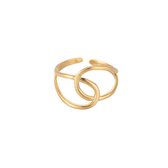 Dottilove - Ring Twin Fate - One size - 14K Gold plated - Dames Sieraden - Cadeau voor haar