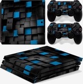 Blue Cubes – PS4 Pro Skin | Playstation 4 Pro | 1 console en 2 controller stickers
