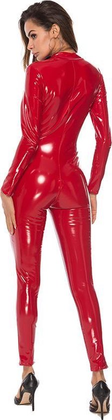 statisch Vanaf daar Bederven uitdagende rode latex bodysuit - strak ontwerp - met rits - maat Medium |  bol.com