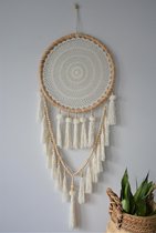 Macrame dromenvanger XL - naturel wit met kralen (33x95) | BALI. Lifestyle