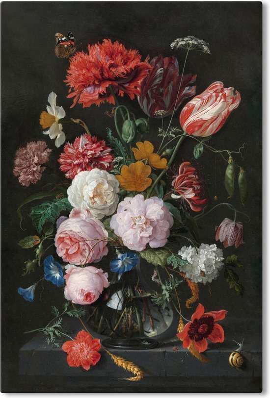 Schilderij op canvas - Stilleven met Bloemen - Jan Davidsz de Heem - 100x150cm
