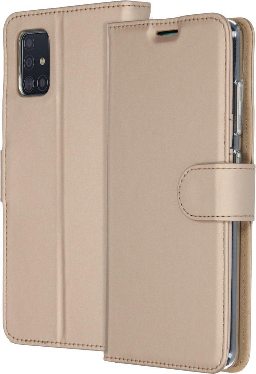 Samsung a51 hoesje bookcase - hoesje Samsung a51 bookcase - A51 hoesje bookcase - Samsung Galaxy a51 hoesje bookcase - telefoonhoesje samsung a51 - Kunstleer - goud - Accezz Wallet Softcase Bookcase