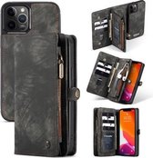 CaseMe - Hoesje geschikt voor Apple iPhone 12 / 12 Pro - 2 in 1 Wallet Book Case - Zwart