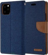 Apple iPhone 12 Pro Denim Bookcase - Blauw - Spijkerstof - Portemonnee hoesje