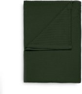 Hoogwaardige Katoen Sprei Waffelstructuur Donker Groen | 180x260 | Heerlijk Zacht | Elegant En Luxe