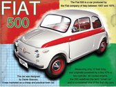 Fiat 500 .  Metalen wandbord 30 x 40 cm.