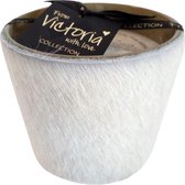 Victoria with Love - Kaars - Geurkaars - Off White - Small - Glas bekleed met echte koehuid - Indoor