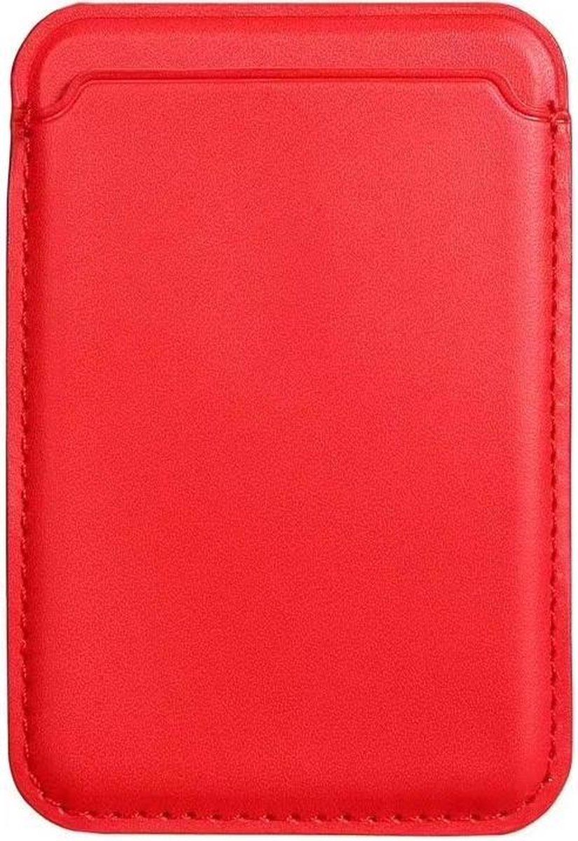 PU Lederen Kaarthouder voor iPhone 12/13/14/15/16/17 Series – Rood