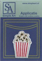 Opstrijk applicaties / Strijk Patch Set / Smale streep popcorn /Formaat: 4.5 x 6.5 cm