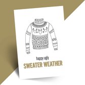 Grappige kerstkaart sweater set van 10 met omslagen - Lacarta