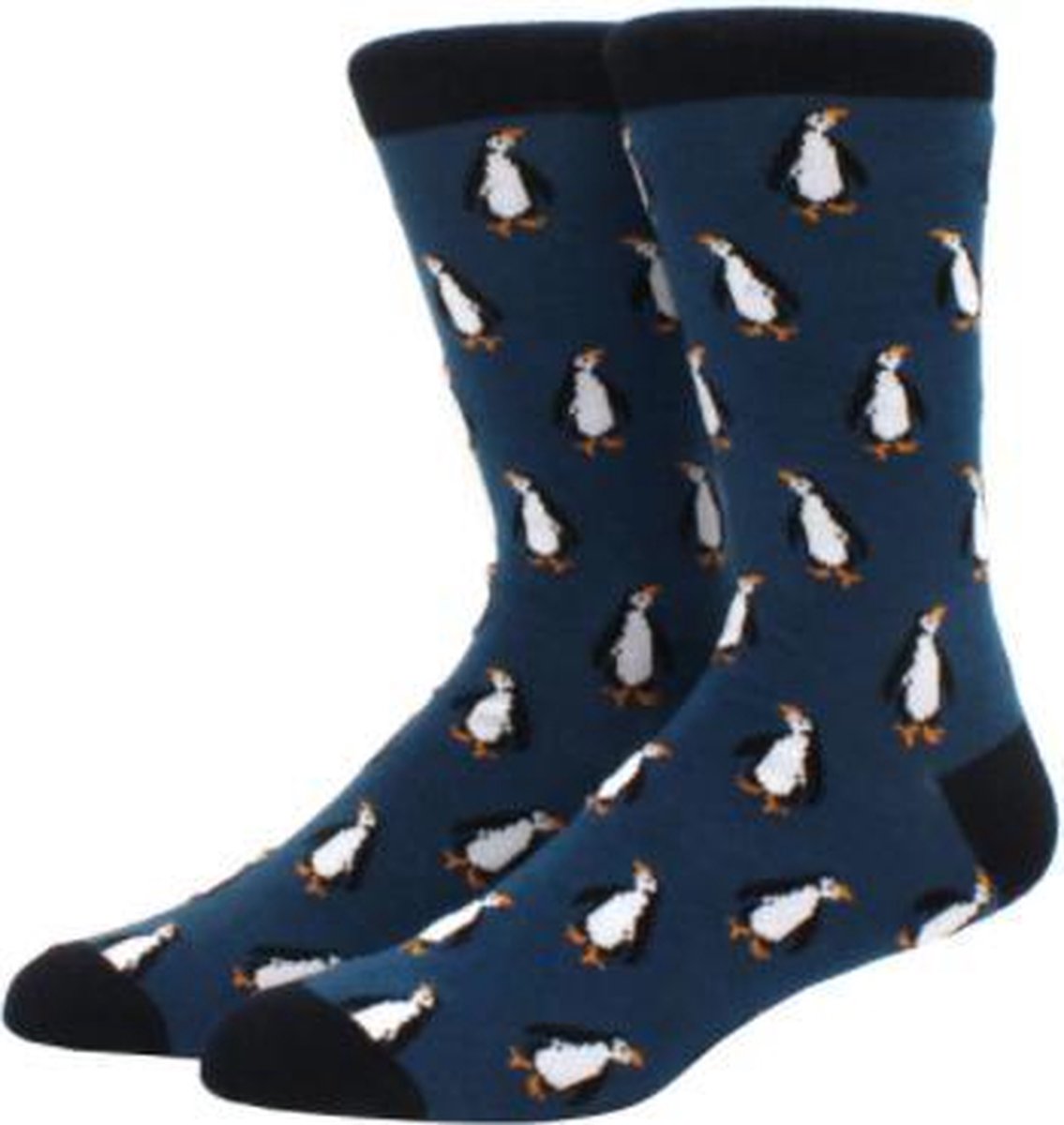 Sokken heren - mannen - blauw - print pinguin - 40-45