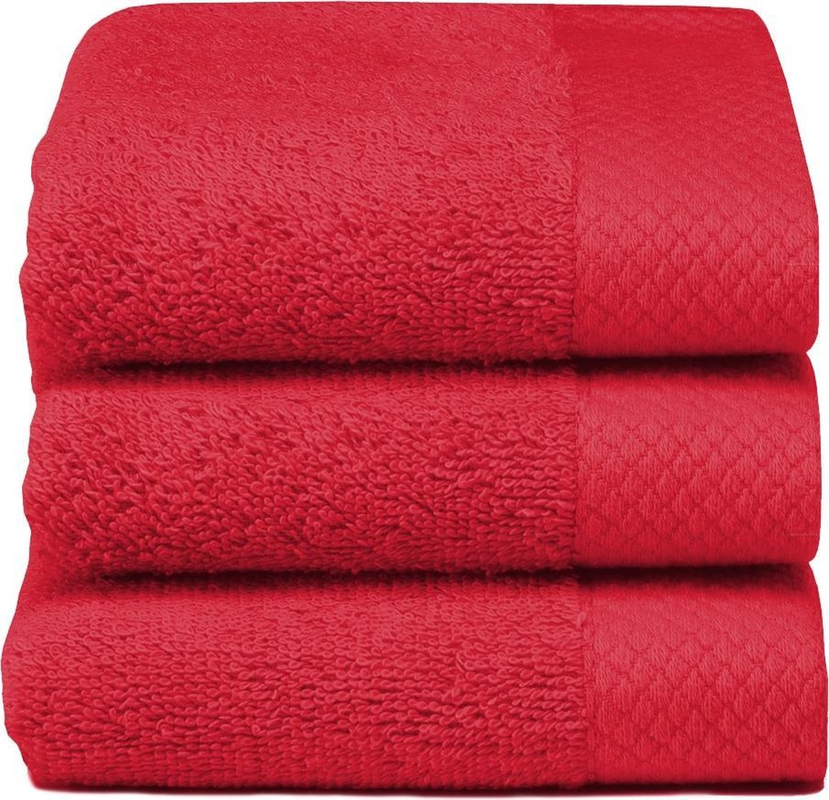 Seahorse Pure gastendoek 30x50 cm - Set van 3 - Rood