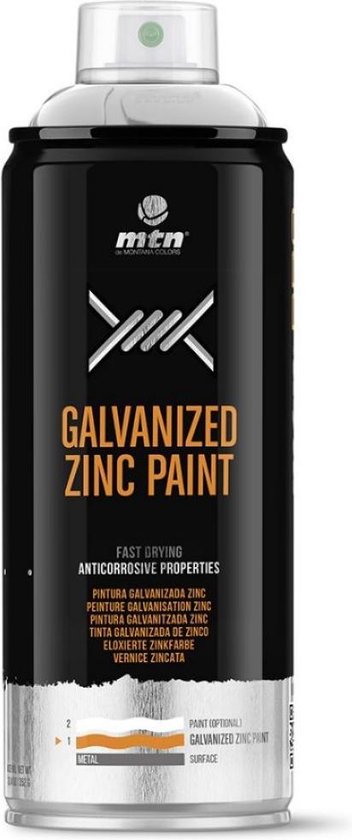 Mtn Gegalvaniseerde zinkverf- Kleur "Zinc glans"