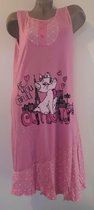 Dames mouwloze nachthemd met kattenafbeelding M 36-38 roze