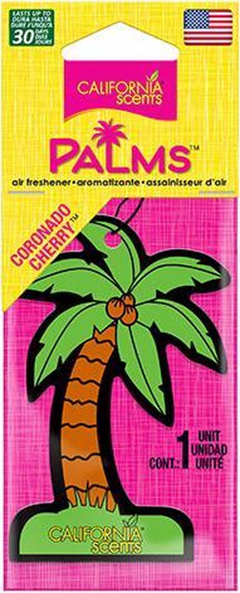 California Scents luchtverfrisser Paper Palms “Coronado Cherry” - 2stuks